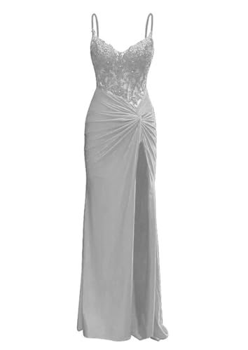 Robe demoiselle d'honneur satin fendue sirène cocktail ZMAH411