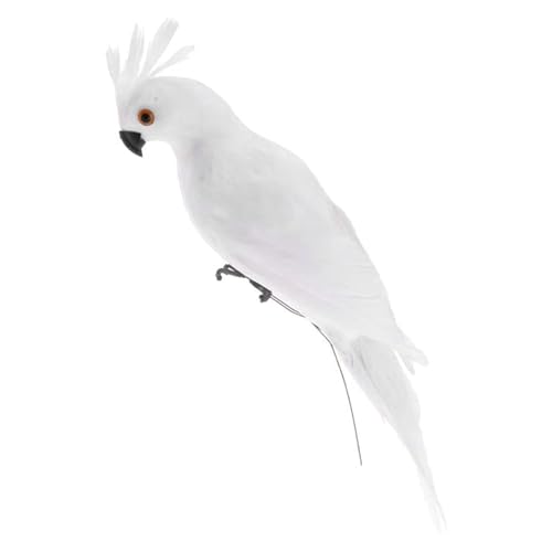 Loros artificiales de 35 cm de espuma y plumas decorativas para el césped 5