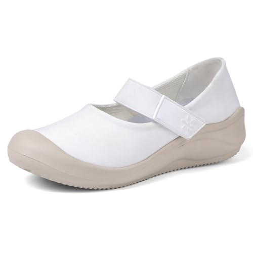 Women's Stylish and Comfortable Mary Jane Flats Lightweight and Breathable Soft Sole Closed Toe Nurse Shoes with Arch Supports