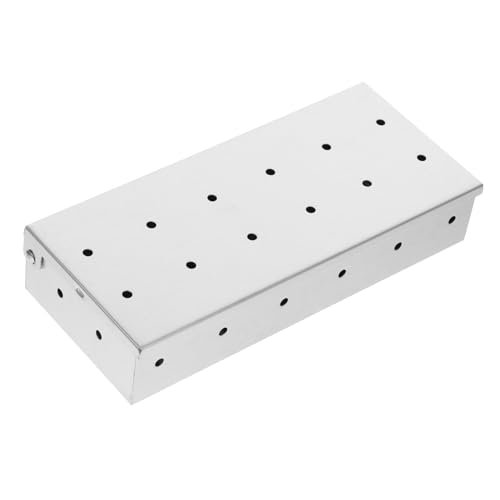 Cabilock Scatola Per Affumicatura in Acciaio Inossidabile Coperchio Incluso Accessorio Per Barbecue Compatibile Con Gas o Utilizzabile Con Trucioli Di Legno