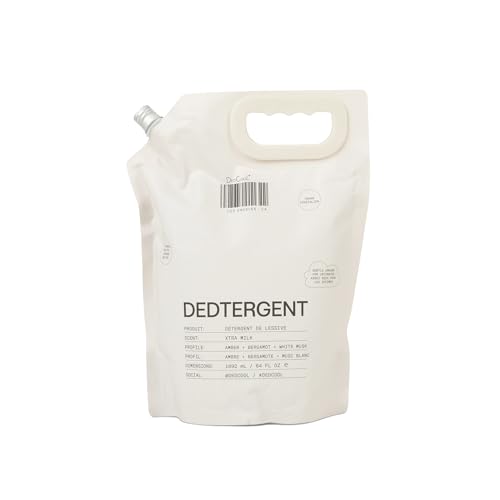 DedCool Liquid Laundry Detergent in Xtra Milk | Luxurious Scent | Stain-Removing Formula | Infused with Natural Essential Oils | Non-Toxic | Up to 120 Washes | 64 fl oz
