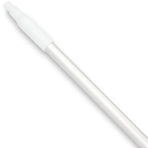 Image of SPARTA Adjustable Aluminum Broomstick, 48 inch Mop and Broom Handle Replacement with Color-Coded System for Environments with Harsh Cleaning Agents, Aluminum, 48 Inches, White, (Pack of 12)