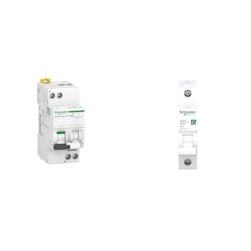 Schneider Electric A9D56616 FI/LS-Schalter iDPN N Vigi 1P+N, 16A, B-Char., 30mA, Typ A, 6kA & Leitungsschutzschalter RESI9 1P 16A B 6KA, R9F23116