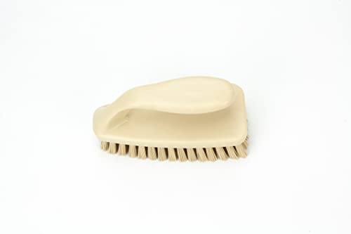 Image of SPARTA Scrub Brush with Iron Shaped Handle and Stiff Bristles, Heavy Duty Scrubber Brush for Kitchen, Bathroom, Shower, Tile, Sink, Carpet and Bakepans, Polypropylene, 6 Inches, Tan
