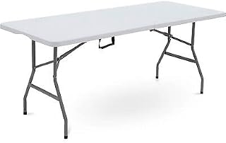 BREFIO Catering Camping Heavy Duty Folding Trestle Table Picnic BBQ Party - 6ft