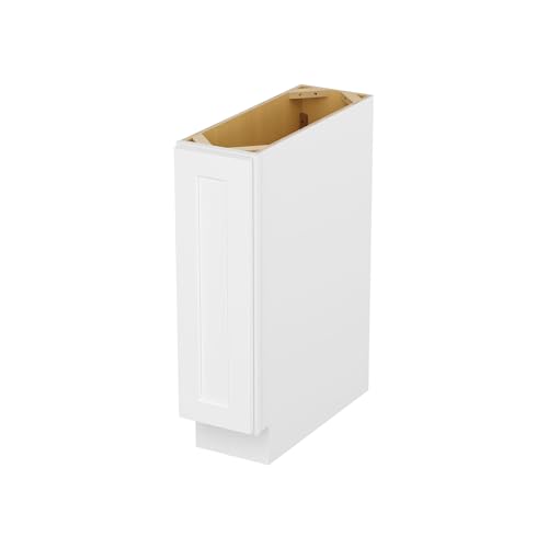 Image of Furinno Shaker Tray Bases Kitchen Cabinet, Ready to Assemble, 24 D x 9 W x 34.5 H, White