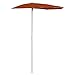 Produktbild vidaXL Sonnenschirm Halbrund mit Mast Balkonschirm Terrassenschirm Gartenschirm Marktschirm Ampelschirm Strandschirm 180x90cm Terracotta-Rot