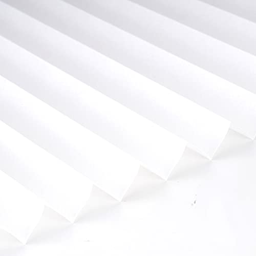 Persianas Plisadas Autoadhesivas,Persianas Temporales para Ventanas,Estor Plisado Sin Taladrar,Cortinas de Tela No Tejida Translúcido y Oscurecido,Fáciles de Cortar (WxL:90x150cm(36x59in),White)