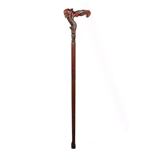 Bastón de madera tallada vintage para steampunk e histórico, accesorio de disfraz de 90 cm