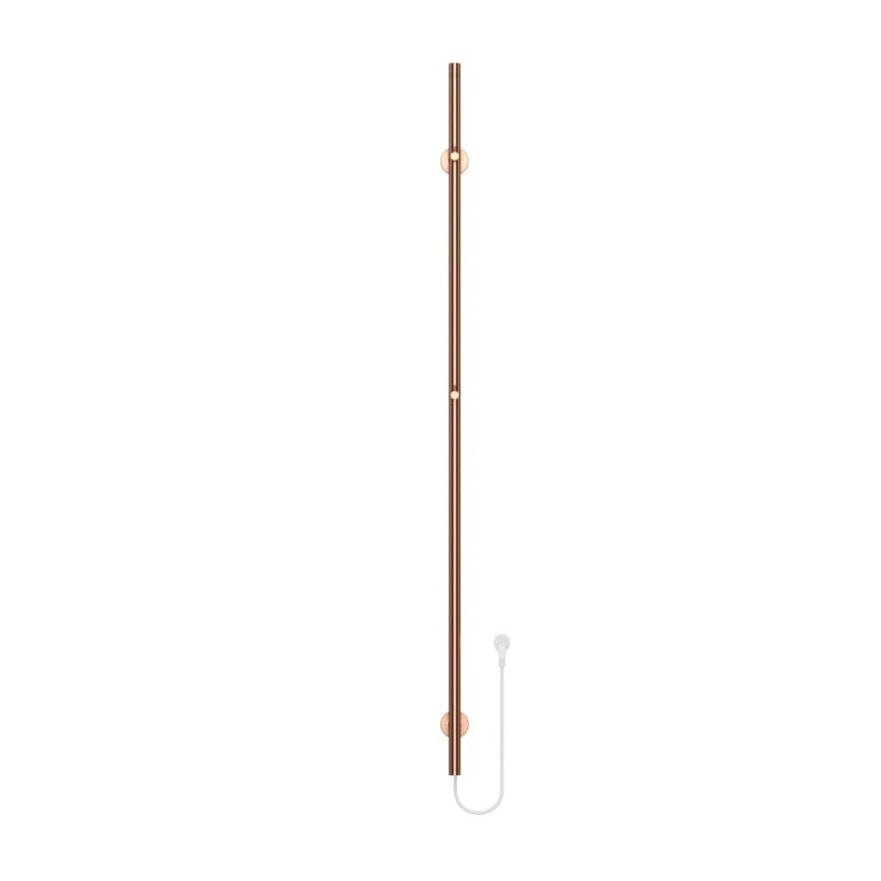 Belvit Toallero eléctrico individual con 2 niveles de calor 45/60 °C, temporizador 45/90 min, 60 W, aluminio, 2 ganchos, montaje en pared con enchufe, cobre cepillado