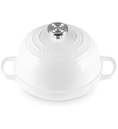 Le Creuset Enameled Cast Iron Round Bread Oven, 9.5 inch,White/Crucible