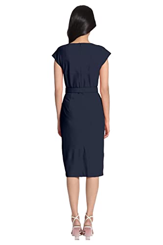 Maggy London Women's Square Neck Cap Sleeve Belted Dress with Pencil Skirt3