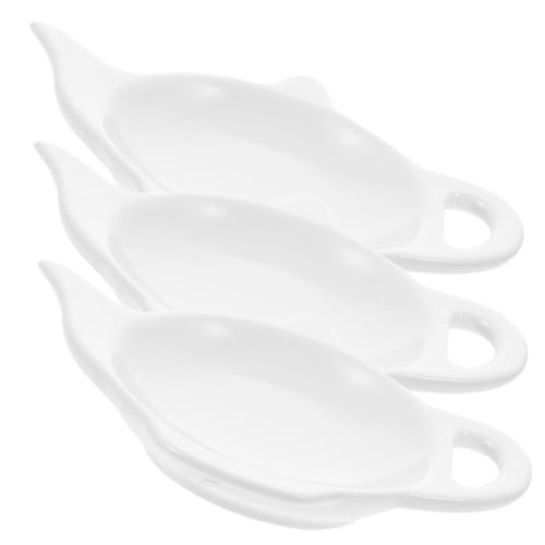 Hoement 3 pezzi Portabustine da Tè in Ceramica Forma di Teiera Piattini per Bustine e Cucchiai Porta Bustine per Tazze Facile da Pulire con Design Vintage Elegante per Ufficio e Sala da