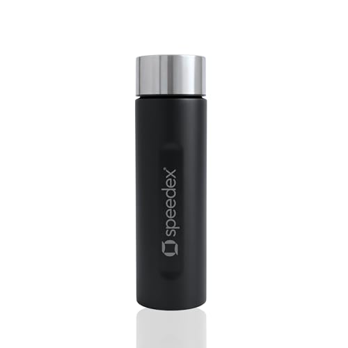 Image of Speedex Black Stainless Steel Water Bottle 1 Litre Set of 1 | Single Wall Water Bottles | BIS Approved Reusable Bottles for Kids & Adults | School, Office, Gym & Travel