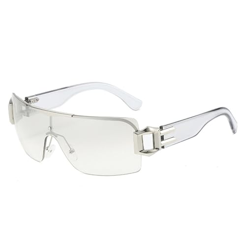 Lunettes de soleil sans monture de luxe avec charnière dorée chic