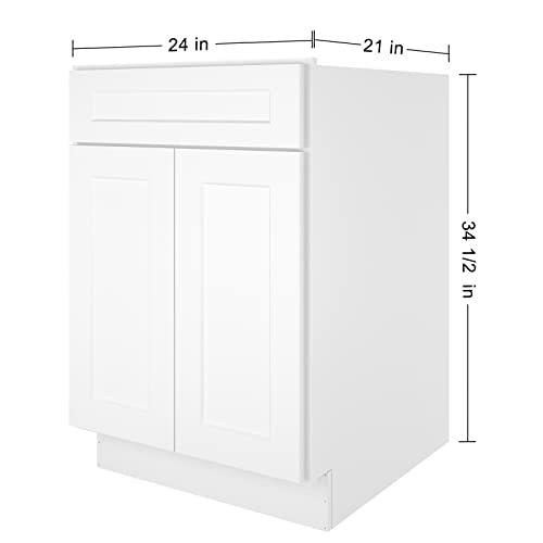 Lovmor 24" Bathroom Vanity, Kitchen Base Cabinet, Single Sink Storage Unit, Pedestal Sink Storage Cabinet, Large Capacity For Laundry Room, Kitchen, Shower Room & Utility Room #TOP2
