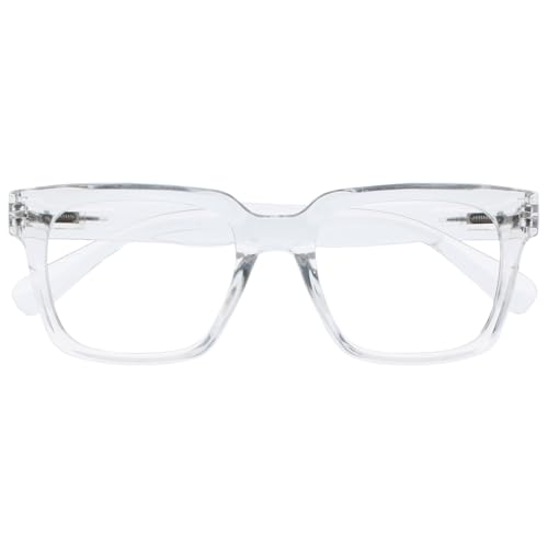Image of OPULIZE ERA Blue Light Blocking Reading Glasses for Women & Men-Readers-Anti-Glare-UV400 Protection-Oversized Frame-Computer and Screen Glasses-Clear-+3.00(Pack 1 of with 1 Pouch)