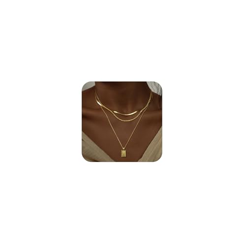 VIROMY Halskette Gold Damen Kette 14K Gold Plattiert Stapelbar Layered Anhänger Halskette Trendy Schmuck Set Geschenke VIROMY Halskette Gold Damen Kette 14K Gold Plattiert Stapelbar Layered Anhänger Halskette Trendy Schmuck Set Geschenke