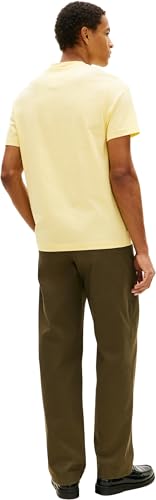 Tommy Hilfiger Herren T-Shirt Kurzarm Script Monogram aus Baumwolle, Gelb (Citronella), XS – Ansicht 3