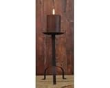 Primitive Black Pillar Candle Holder, 10