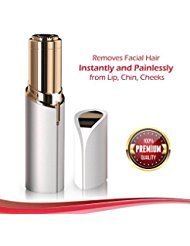 Hair Remover for Women and Men - Beautifully Smooth Skin - Painless Process - Mini Travel Size - Trim Nose Hair and Remove Facial and Body Hair - 18K Gold-Plated (Gold.)