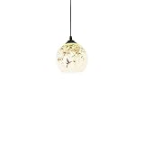 【Suspension Vintage en Verre Dépoli】Cette suspension de 18cm au style globe vintage présente un abat-jour en verre dépoli décoré d’un motif floral et d’oiseaux peints à la main. Elle apporte une touche artistique et élégante à votre cuisine, salle à manger, chambre ou salon.