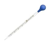 Multipurpose Glass Pipettes Droppers, 5ml Graduated, Blue Rubber Head, Straight-Tip Calibrated Thick Glass to Transfer Fluid, Liquids, Essential Oils, Accurate Easy Dose & Measurement - 8