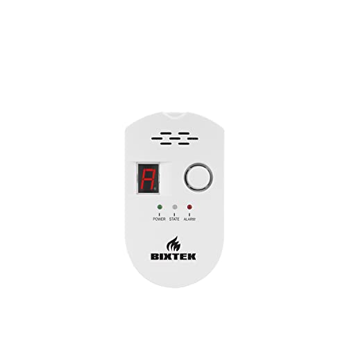 BIXTEK- Plug in Combustible Natural Gas Leak Detector for Home, LPG City Natural Gas Methane Propane Butane Leak Alarm