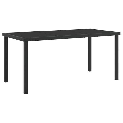 vidaXL Gartentisch Schwarz 160x80x73 cm Hartglas vidaXL Gartentisch Schwarz 160x80x73 cm Hartglas