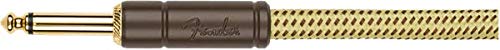Fender Deluxe Series Coiled Instrument Cable, Straight/Angle, Tweed, 30Ft #TOP2