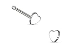 Urban Body Jewelry 20G Heart Top Stainless Steel Nose Bone