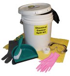 Research Products International Chemical Control Spill Kit, Contains Absorbent and Protective Wear Packed in a 5 Gallon Bucket - RPI