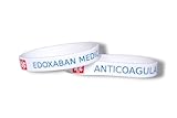 Tommy K Products EDOXABAN - 2 braccialetti anticoagulanti medici in silicone per primo soccorso