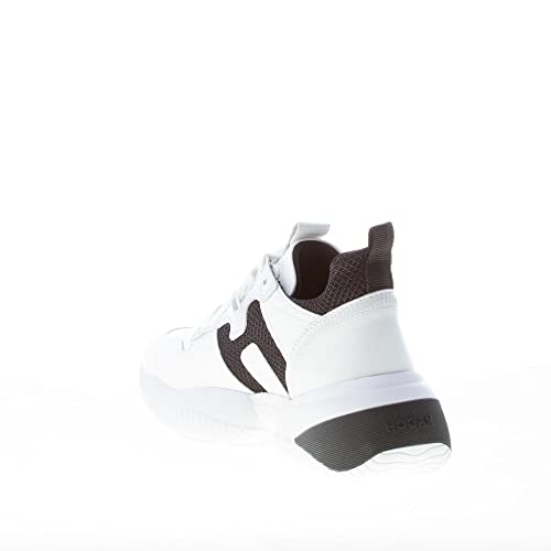 Prezzo di listino Euro: 390 Hogan Donna Interaction Sneaker in Pelle Bianco e Tessuto Mesh Nero Color Bianco Size 36