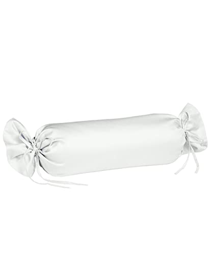 fleuresse 9100-1000 Housse de traversin 40 x 15 cm En satin mako Blanc 100% coton