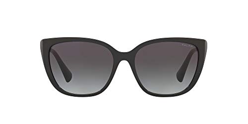 Solares Hombre, Shoes Ralph by Ralph Lauren Ra5274 - anteojos de sol de mariposa para mujer, Shiny Black/Grey Gradient, 56 mm