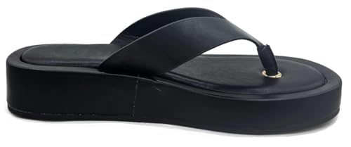 Image of TruFox Women's Platform Flip Flops Wedge Sandals Comfortable Soft Cushion Slip on Summer Beach Thong