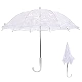 レースの傘 中国 傘 伝統 装飾傘 日傘 レース 白 ティーパーティーの装飾 傘 古風 ヴィンテージウェディングアクセサリー 結婚式の傘 白いレースの日傘傘 レース 傘 結婚式 レ