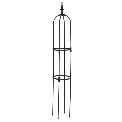 LIOOBO Metal Garden Trellis for Climbing Plants 8mm Outdoor Support Frame for Vines and Flowers Adjustable Height Garden Obelisk for Potted Plants for Tomatoes and Roses