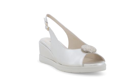 Sandale compensée argentée Melluso R80432Q chaussure été - 2