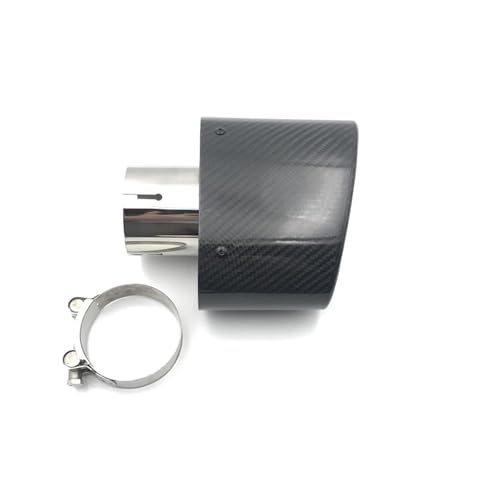 Tubo de escape de acero inoxidable negro brillante con elegante terminal ovalado y biselado
