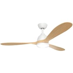 Ventilador M Confort SPC Conforto DC Nature – Ventilador de techo con aspas de madera natural, luz led con 3 tonos de temperatura de luz, motor DC ultrasilencioso y eficiente, Ø132 cm, control por app y mando a distancia