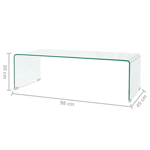 Table basse en verre trempé compacte pour salon encombré et sombre - 4