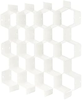 SYXLS Plastic Honeycomb Drawer Organiser, Drawer Organizer Dividers, Adjustable DIY Plastic Closet Separator Divider Sock Drawer Organiser, for Multiple Drawers Underwear, Socks (White)