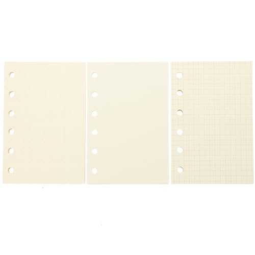 AUTSUPPL 3 Libros de Recambio para Cuaderno A7 6 Agujeros Papel Interior en Blanco Cuadrícula y Puntos Papel de Recambio para Agenda y Cuaderno de Notas Uso Oficina Estudio y
