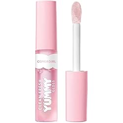 COVERGIRL Clean Fresh Yummy Lip Gloss, Sheer, Natural Scents, Vegan Formula - 100 Let's Get Fizzical, 0.33 fl oz