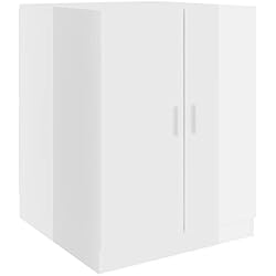 Mueble Fregadero Lavadora vidaXL Armario de Lavadora Cuarto de Baño Aseo Inodoro Secadora Estantería Muebles Mobiliario Colada Almacenaje Blanco Brillante 71x71,5x91,5 cm