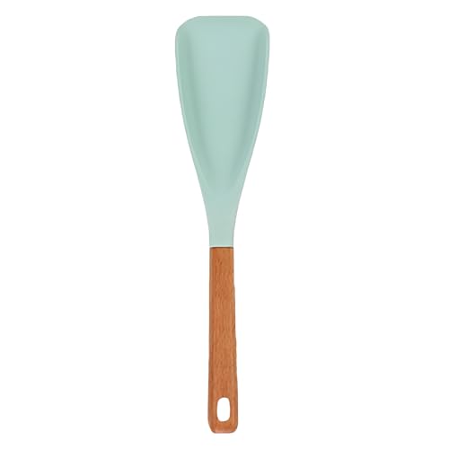 Cuchara de cocina de silicona | Cuchara de cocina resistente al calor con mango de madera antiadherente para sopa, guiso, mezcla y cocina, espátula de silicona multiusos