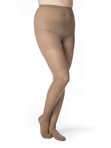 Image of SIGVARIS Women's Style Sheer 780 Closed Toe Pantyhose 30-40mmHg - Cafe - Small Long