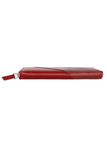 Image of Caprese Women Faux Leather Zoey Wallet Large Zip Around Terra, Red